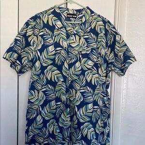 Reef Blue and Green Casual Button Down Shirt